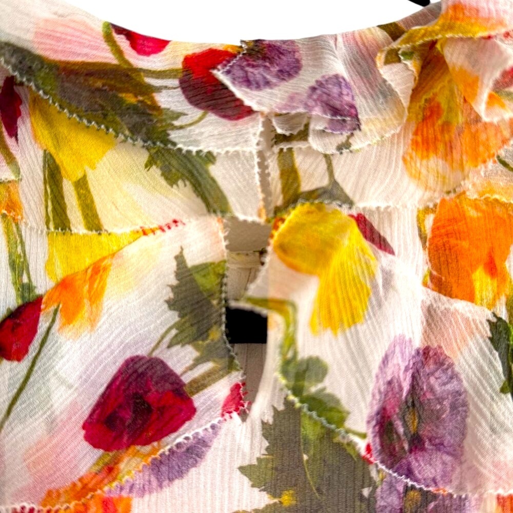 JASON WU COLLECTION silk top Floral Print SILK $795 - Picture 3 of 6